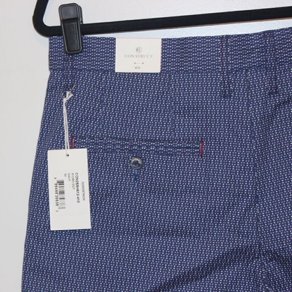 NWT Construct Stretch Men Navy Blue Shorts Men Size 34 - Picture 8 of 13